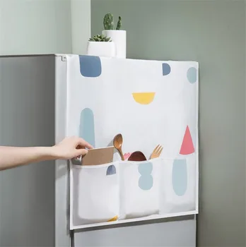 

Refrigerator Dust Cover Storage Bag Washing Machine Storage Organizer Bags Hanging Bag with Pocket