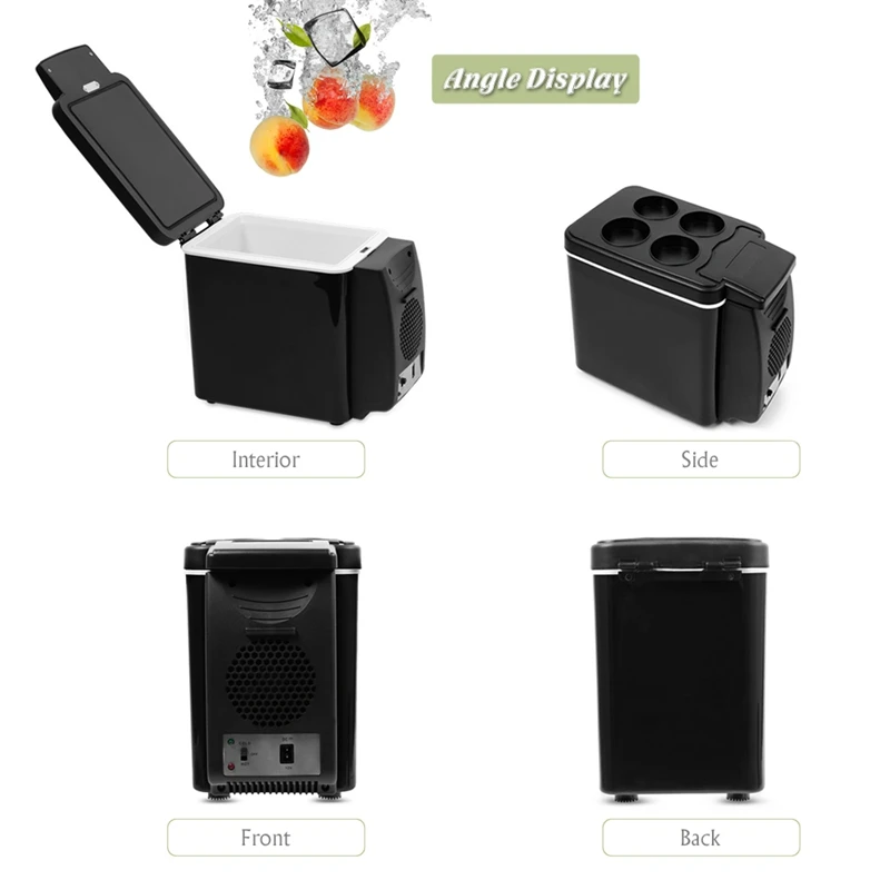 6L Car Refrigerator 12V Multi-Function Temperature Control Dual-Use Box Cooler Warmer Vehicular Fridge for Travel Home