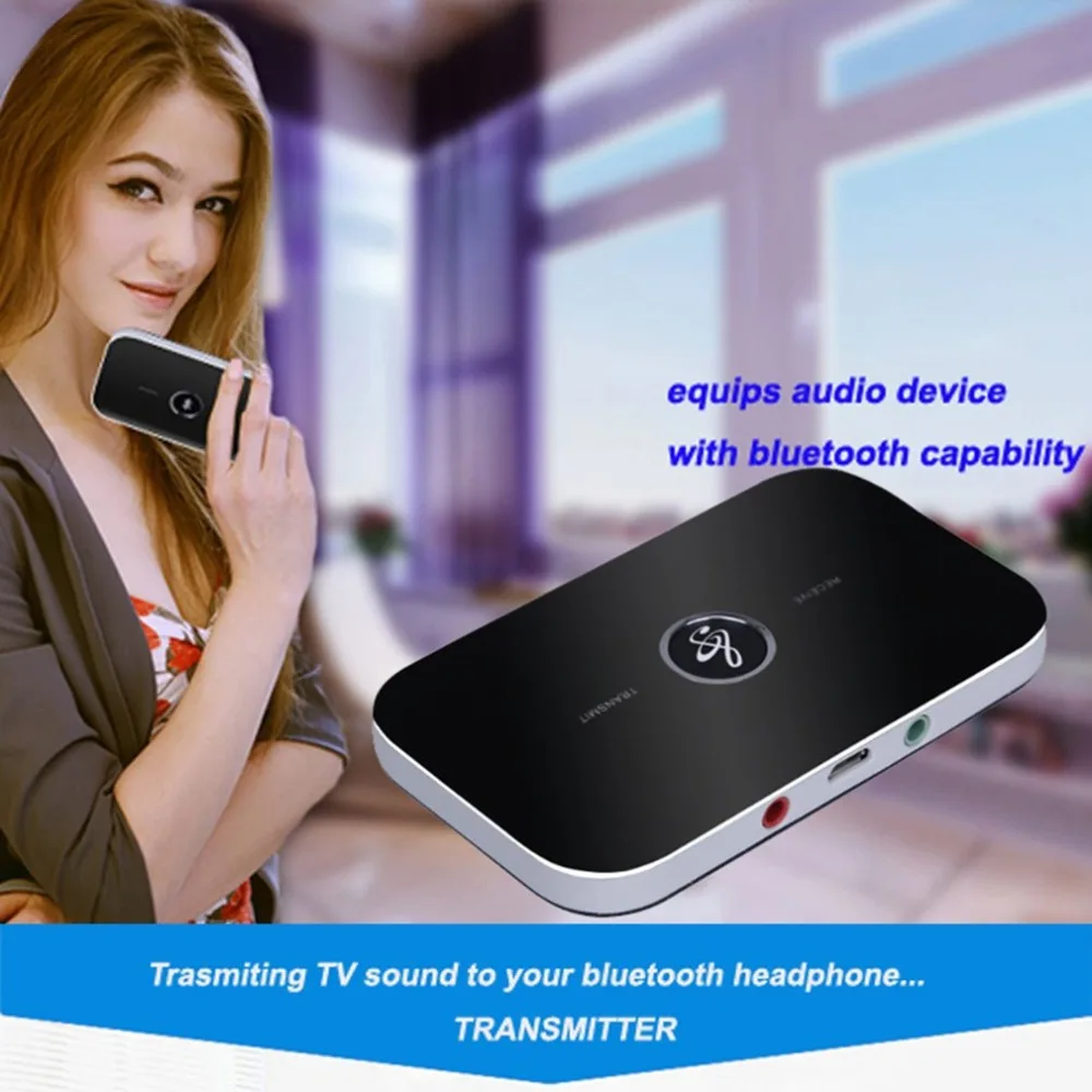 V-B6 Bluetooth беспроводной 2 в 1 приемник и передатчик адаптер аудио входной интерфейс Шумоподавление для мобильного телефона