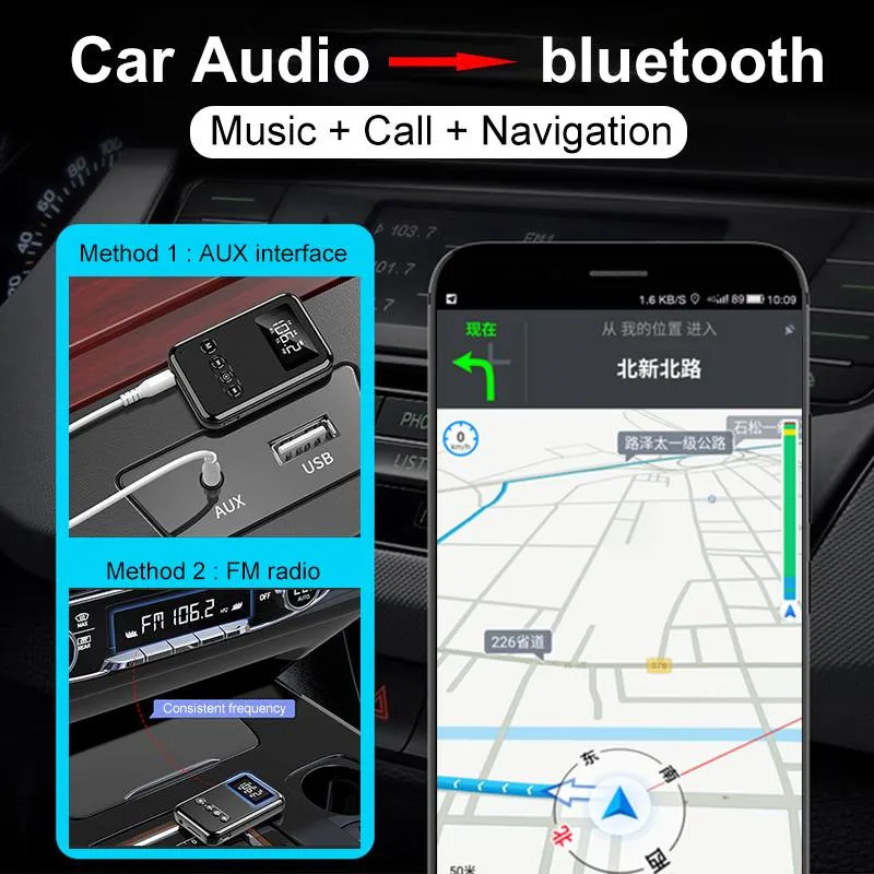 Transmissor de Áudio Receptor de Música Estéreo sem Fio Transmissor para Carro 9 em 1 Bluetooth Adaptador Jack fm tv Mp3 pc 5.0 3.5mm Aux - Image 3