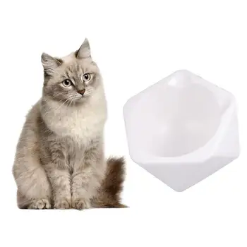 

1pc Pet Food Bowl Practical Simple Geometric Cat Dog Bowls Pet Accessories Cat Supplies for Puppy Cat Kitten