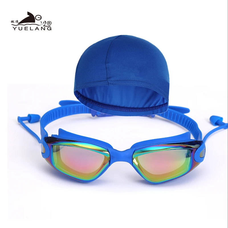 Bathing cap Очки для плавания шапочка для купания унисекс затычки для ушей покрытие водонепроницаемые противотуманные очки для взрослых профессиональные очки для плавания анти-УФ - Цвет: Bathing cap