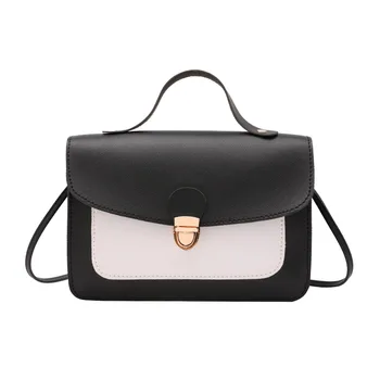 

Factory Direct lady Bag Contrasting Color Phone Bag 2020 New Cool Lock Shoulder Bag/Hand Bag Square Sling Bag shoulder bag