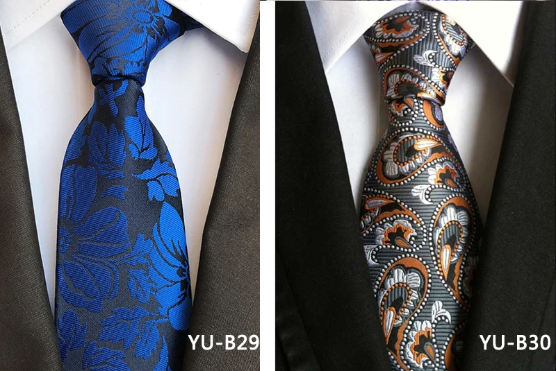 Роскошные мужские галстуки Классические Цветочные Пейсли 8 см свадебные галстуки жаккардовые плетёные шелковые мужские галстуки для вечерние аксессуары