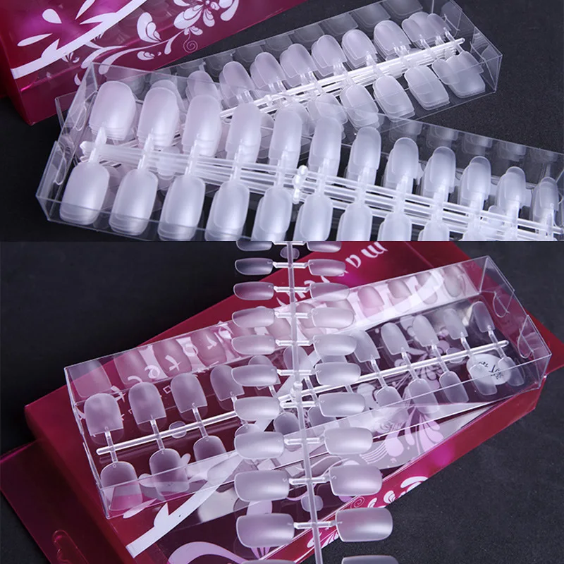 Manufacturers Direct Selling Manicure Short Ellipse Ultra-Thin Hole-Carved Grinding Fake Nails Patch Transparent Dull Polish Bre
