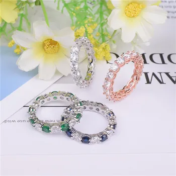 

Five styles Brand 925 SILVER PAVE SETTING Diamond painting full Ring ETERNITY BAND ENGAGEMENT WEDDING Stone Rings Jewelry