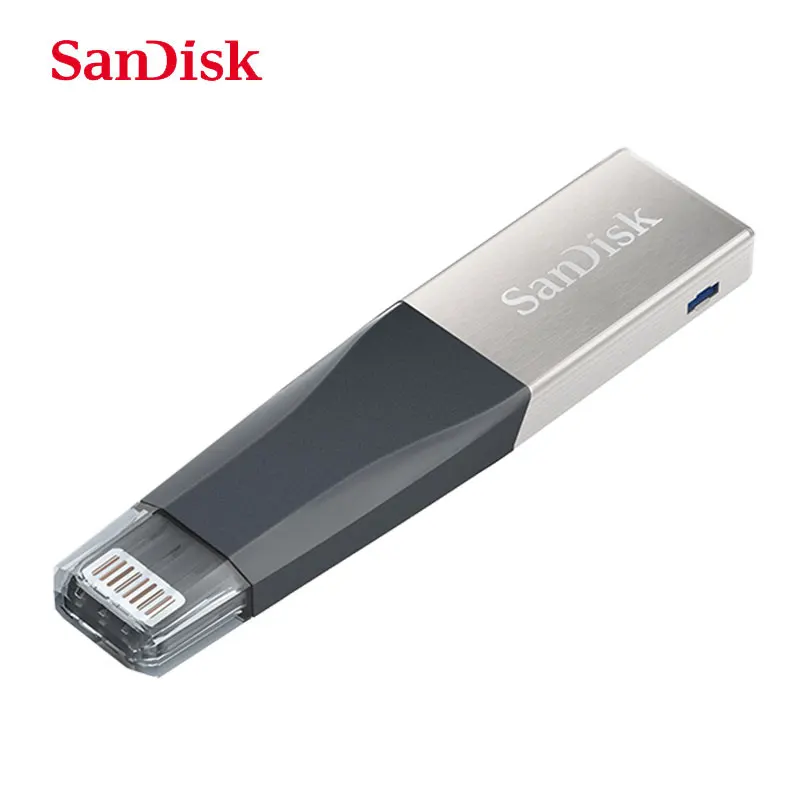SanDisk Двусторонняя Флешка OTG USB3.0 флэш накопитель 16 ГБ 32 64 Гб 128 256 для iPhone Lightning