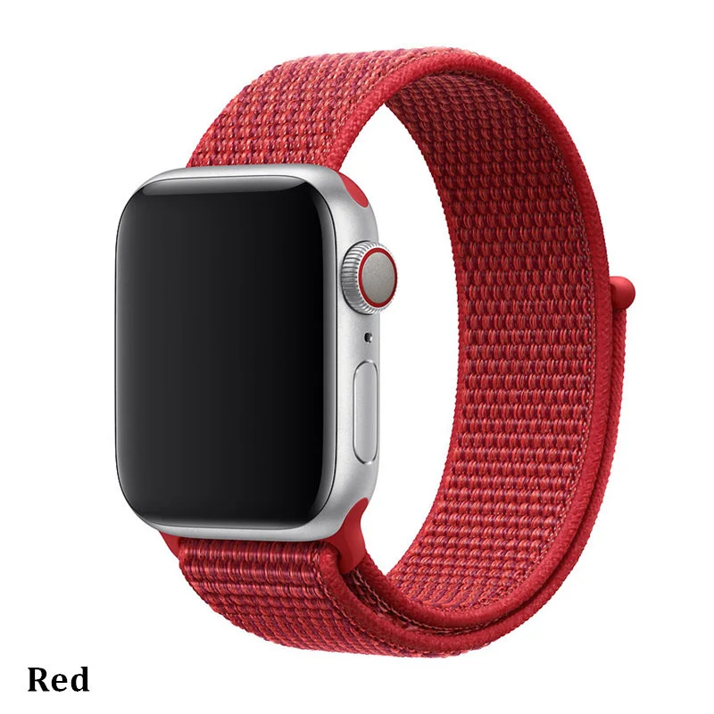 Red Спортивная петля для Apple watch ремешок Apple watch 4 группа 44 мм 40 м iWatch ремешок 42 мм 38 мм нейлоновый браслет ремешок для часов серии 3 2 1 44 - Цвет ремешка: Red