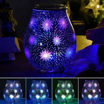 

UK Plug Incense Burners Aromatize 3D Electric Wax Melt Burners Touch Lamp Aroma Wax Melt Tart Burner