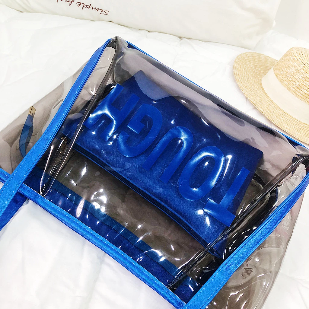 Clear Transparent PVC Shoulder Bags Women Candy Color Jelly Bags Purse Handbags Beach Travel Crossbody Shopping Totes 821