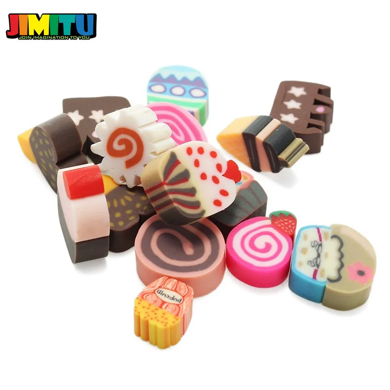 JIMITU 3 стиля творческая глина Лепка глина игрушки 100 шт фруктовый торт цветок из полимерной глины игрушка с орнаментом Пластилин для детей