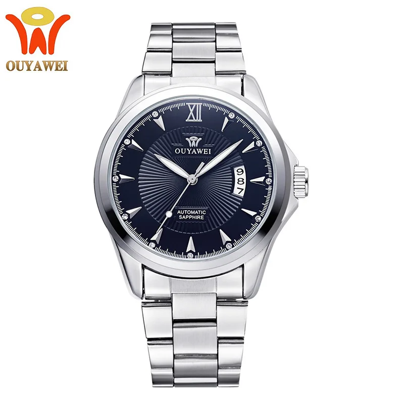 

Europe-asia wei Three Needle with Calendar Fully Automatic Steel Belt Waterproof Mechanical Wrist Watch