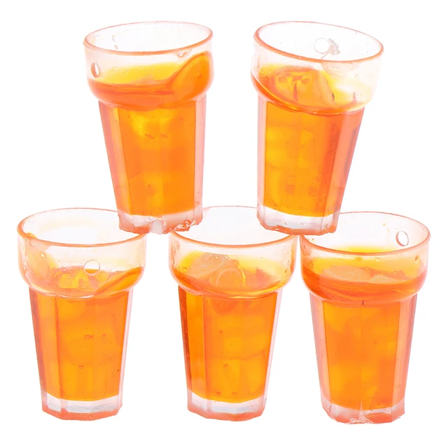 5Pcs Mini 1:12 Dollhouse Miniature Food Lemon Tea Cups Doll House Drinks Model Toy 2