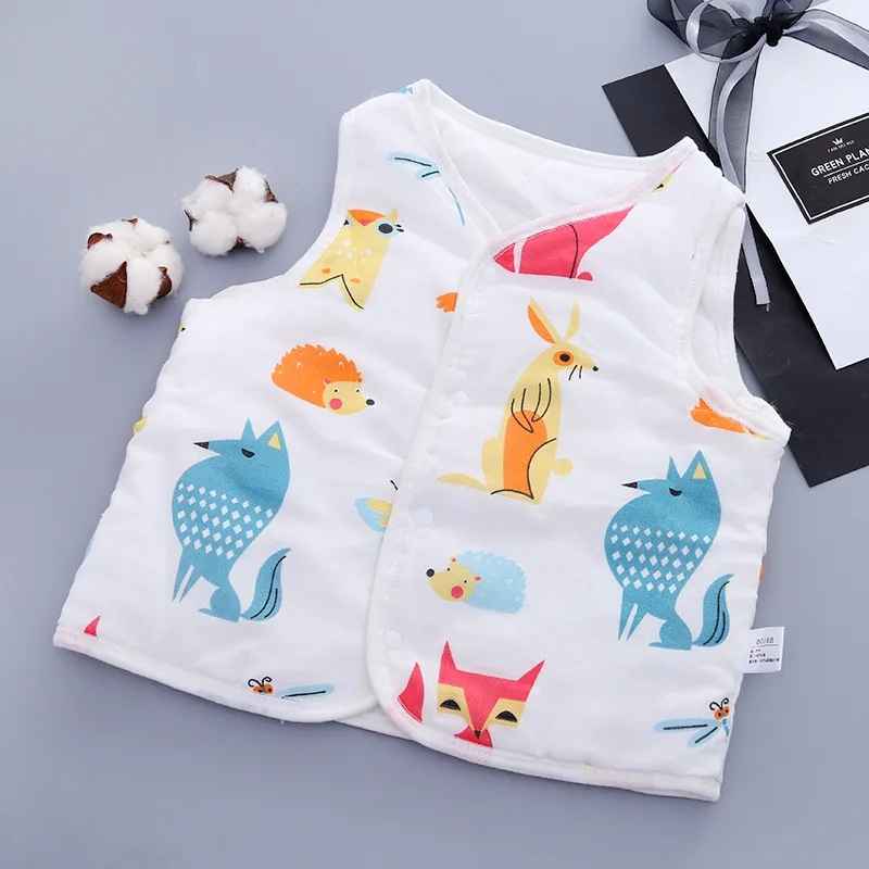 Baby clothing Vest Winter Coats Newborn waistcoat cotton warm clothes vest Kids clothes cartoon Printing