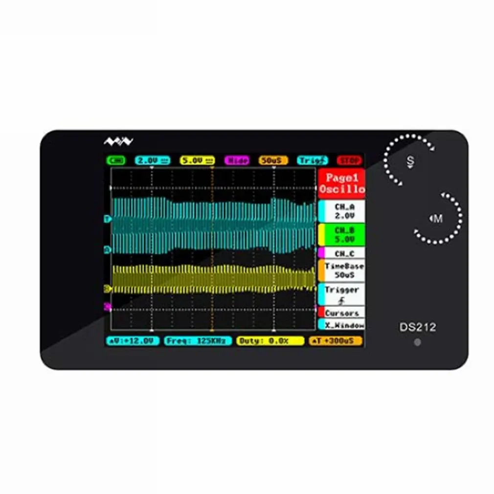 DS212 Портативный USB цифровой осциллограф Мини DSO Scope Meter 2-CH 1 МГц Карманный автомобильный Scopemeter набор