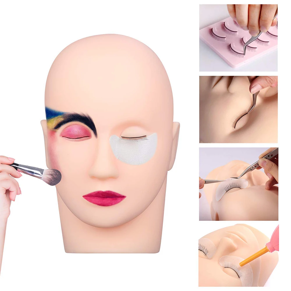 Soft Silicone Mannequin Head for Makeup Eyebrow Practice Massage