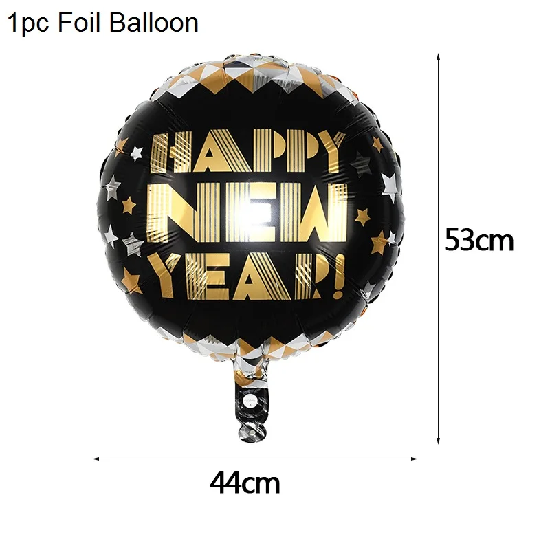 1pc Round Balloon Цвета: черный, золотистый вечерние поставки одноразовая посуда Happy год шар бумажный стаканчик, тарелка набор соломинок для День рождения украшения - Цвет: 1pc Round Balloon