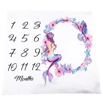 

Newborn Photography Packing, Baby Props Printed Cotton Monthly Milestone Wrapped Blanket # 11