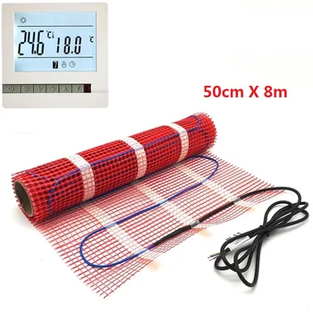 

50cmX8m 150w/m2 Warm Floor Heating Mat 220V 4 Square Meters Electric Heater Under Tile