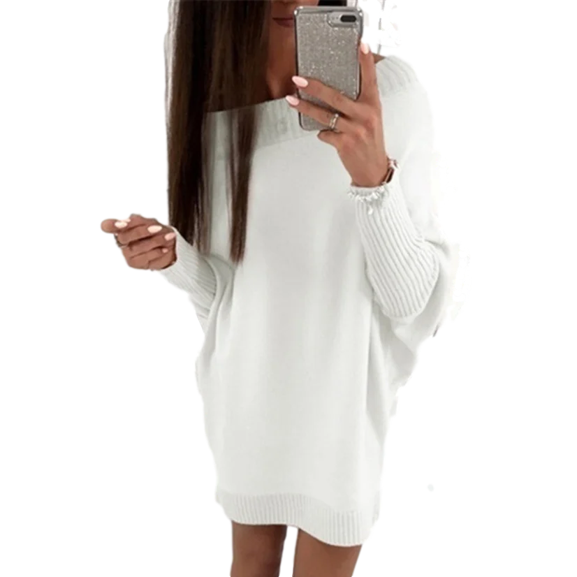 

Autumn Women's Sweater Knitted Dress Oversized Woman Sweaters Top Tight Long Sleeve Evening Party Elegant Dresses Plus Size 5XL