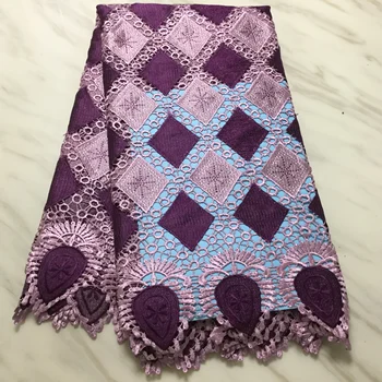 

2019 Latest Water solubility Lace Embroiderey French African Cord Lace Fabric High Quality Nigeria Lace Fabric For Wedding