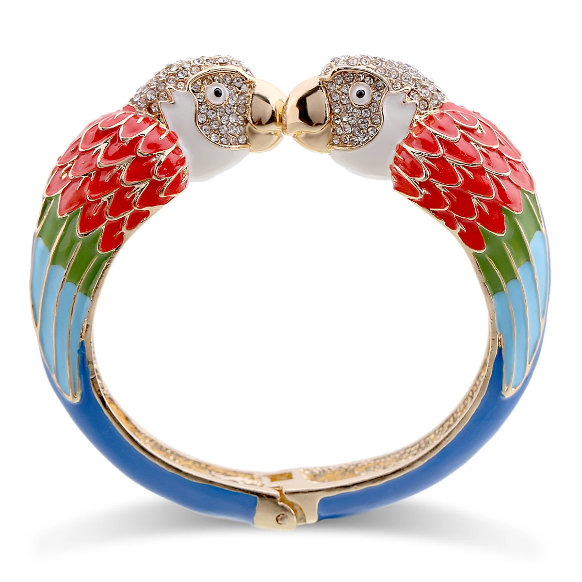 KAYMEN Hot Selling Luxury Enamel Colourfull Animal Parrot Cuff Bracelet Bangle 7 Colors for Women Girls Teens Nice Jewelry 3328 4