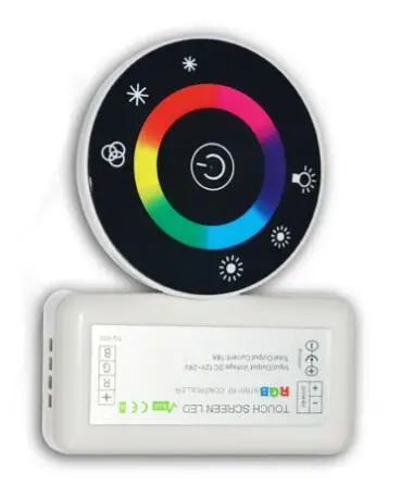 Black 12 В 24 в RGB цвет круглая Сенсорная панель контроллер стеклянная панель диммер контроллер для светодиодный RGB полосы лампы - Цвет: Black