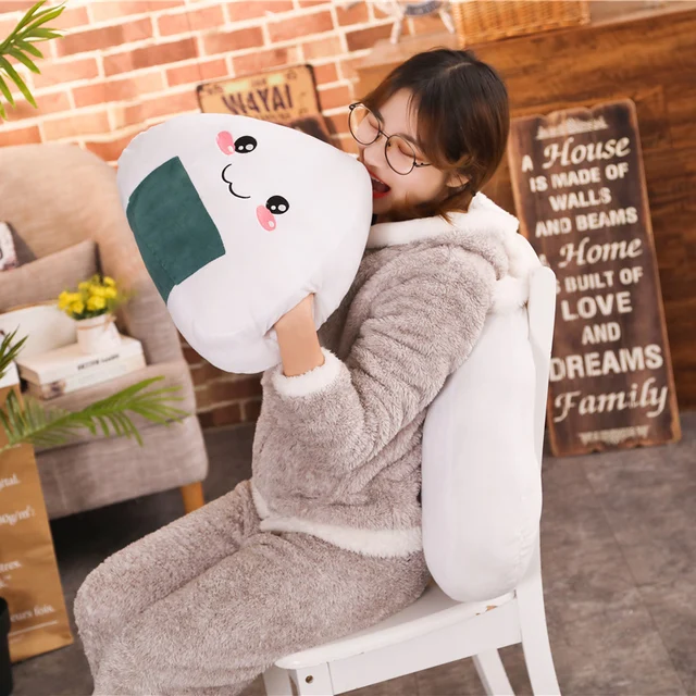 30~50cm Cute Japan Seaweed Sushi Plush Toy Emotional Stuffed White Rice Roll Food Pillow Snack Cushion Decor Kids Gift 5