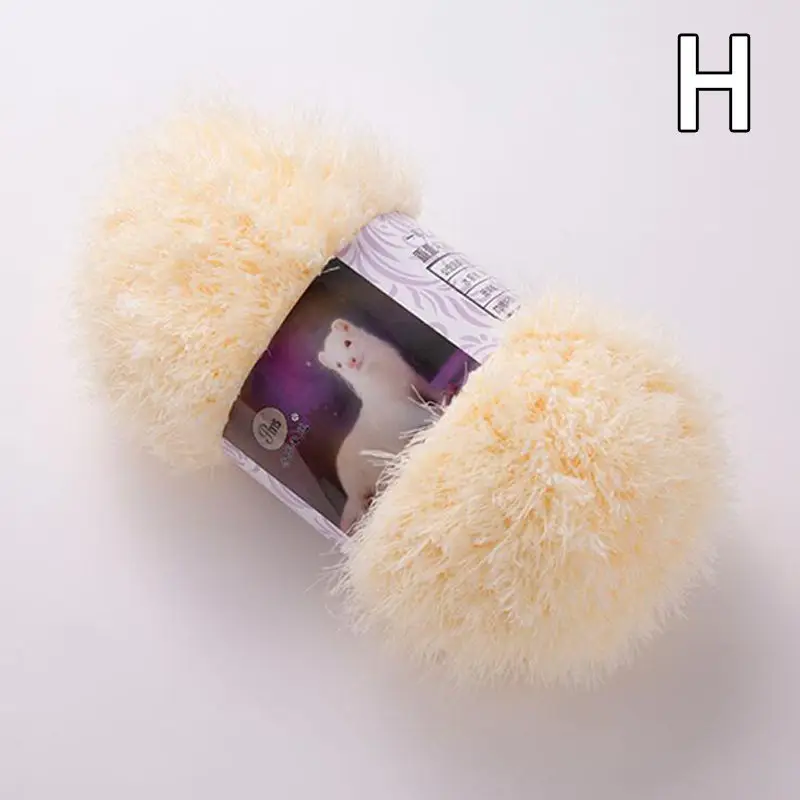 H 100 г/шарик длинные волосы пряжа с шерстью норки искусственный мех мохер шерстяная кашемировая пряжа для DIY ручная вязка крючком свитер нитки детские вязаные - Цвет: H