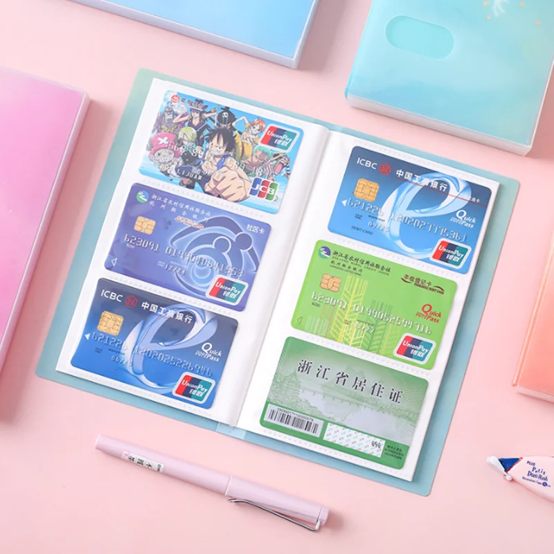 1pc 240 Slots ID Holders Cute Cartoon Book Star Large Card Stock Capacity Business Clip Ticket Collection Book Stocks