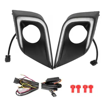 

2PCS 12V 2 Color LED DRL Daytime Running Turn Signal Light Fog Lamp Cover Fits for Nissan Murano 2015 2016 2017 2018 2019