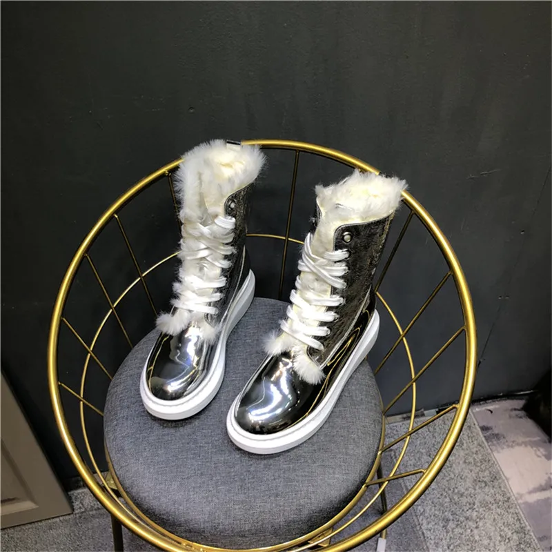 Зимние сапоги; женская обувь из плюша; scarpe donna; обувь с перекрестной шнуровкой; chaussures femme; женская обувь на плоской подошве с круглым носком; коллекция года; сезон зима