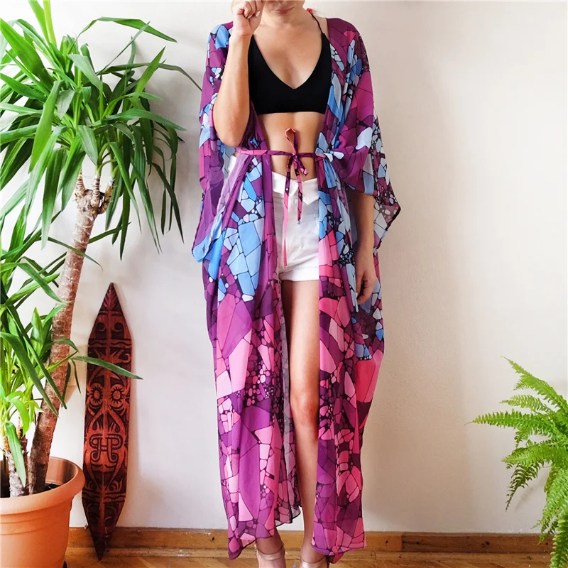 

2019 New Sexy Beach Dress Cover-Up Chiffon Bikini Swimwear Tunic Swimsuit Bathing Suit Cover Ups
