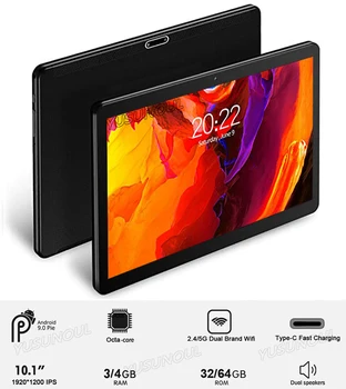 شراءجديد 4G LTE مكالمة هاتفية 4GB RAM 64GB ROM 5G WIFI 1920*1200 IPS 8 Core اللوحي 10 بوصة جوجل اللعب فساتين