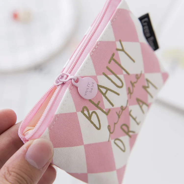 

New Style Cute Pink Canvas Coin Purse Carrying Change Storgage Bag Creative Coin Bag