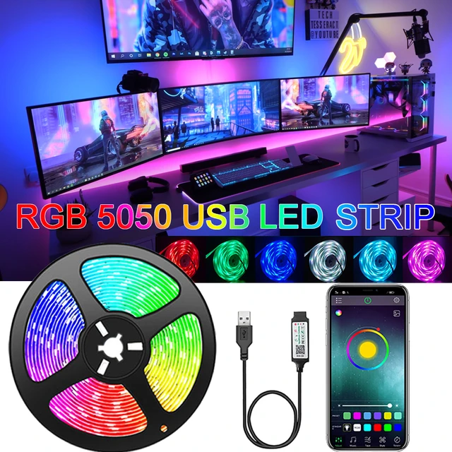 Tira De Luces LED USB 5050 RGB, Luz Led, Cinta De Cinta Flexible