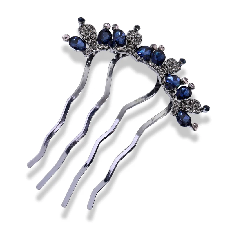 Fashion Crystal Flower Hair Comb Jewelry Women Wedding Hair Accessories Banquest Peacock Butterfly Clip