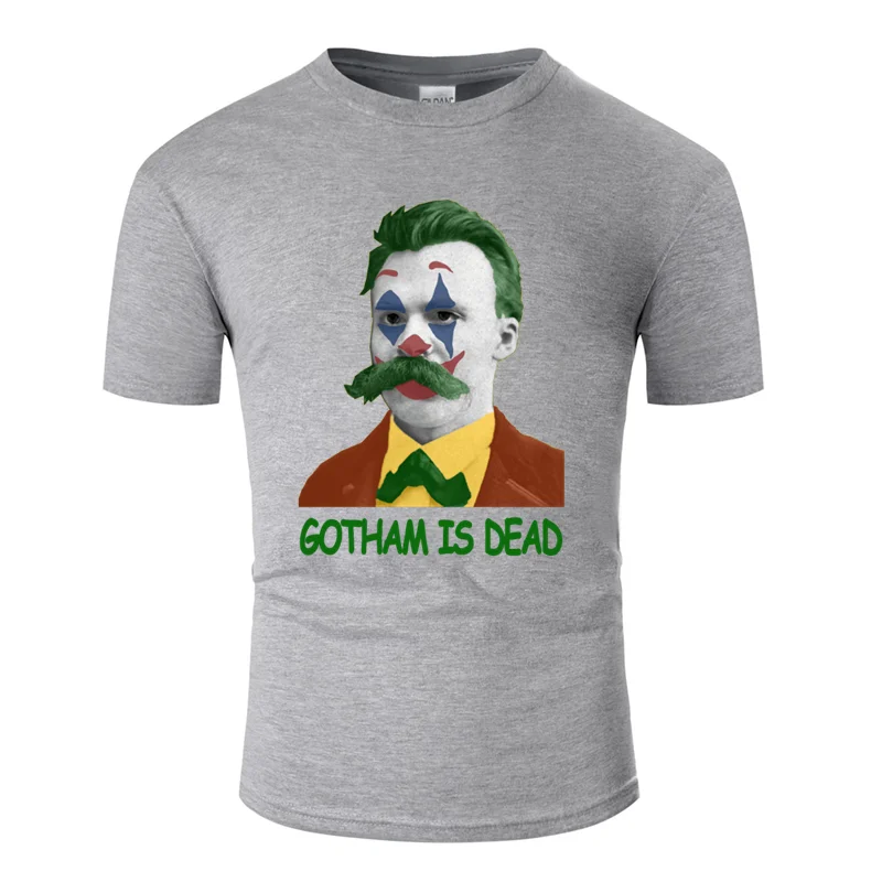 Men-Gray Стиль комический Ницше как Джокер gotham is dead Футболка для мужчин женщин Новинка Солнечный свет Мужская футболка юмористический поп-Топ Футболка - Цвет: Men-Gray