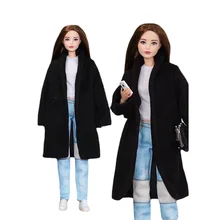 Vêtements de poupée pour Barbie, Parka d'hiver noire, vêtements pour Barbie, tenue de princesse, veste manteau, 1/6 pouces, accessoires, jouet pour enfants, cadeau, 1:6, 11.5