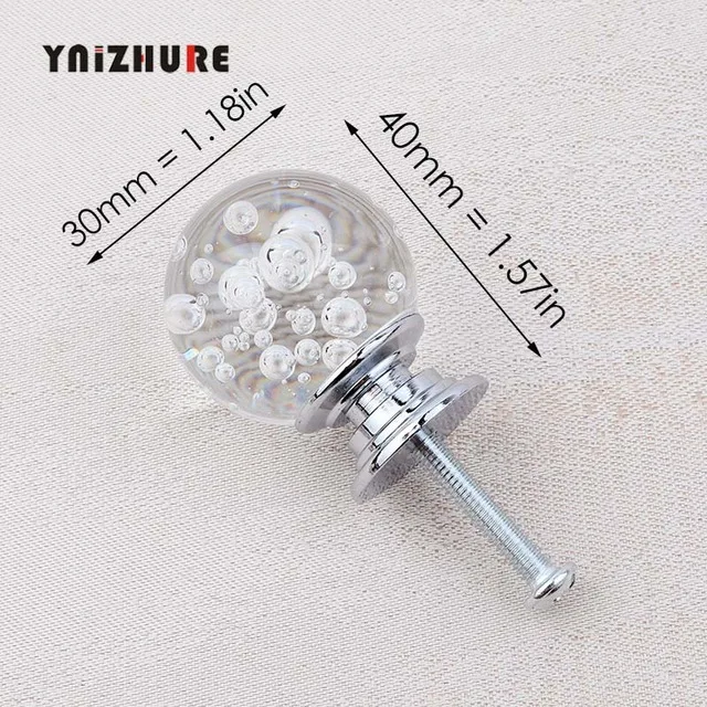 30mm Bubble Silver YNIZHURE брендовые Хрустальные стеклянные ручки для шкафа ручки для выдвижных ящиков кухонный шкаф ручки оборудование для обработки мебели - Цвет: 30mm Bubble Silver