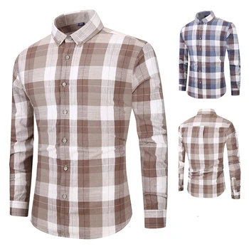 

Men's Spring Fashion Brand High Quality Long Sleeve Turn Down Collar Plaided Classical Shirts Male Formal Clothing China Import