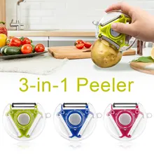 3 1で多機能3つのユースロータリーぶら下げラウンドかんな皮むき器とカッター野菜スライサーキッチンツールキッチンガジェット