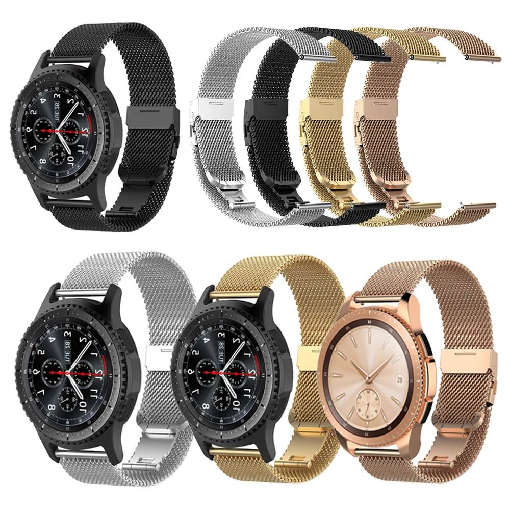 Металлический Миланский ремешок для наручных часов Samsung Galaxy 46 мм 42 умных Gear S3 S2