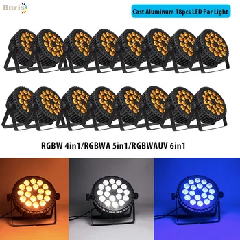 

16pcs Aluminum LED Par Light RGBWA 18x12w 5in1 Stage Professional Par Wash Stage led par 18x10w RGBW 4in1 18x15w RGBWAUV 6in1