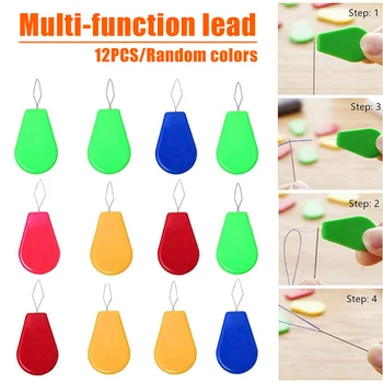 

12pcs Needle Threader Sewing Machine Bow Wire Thread Plastic Insert Craft Tools 4.5x2CM PAK55