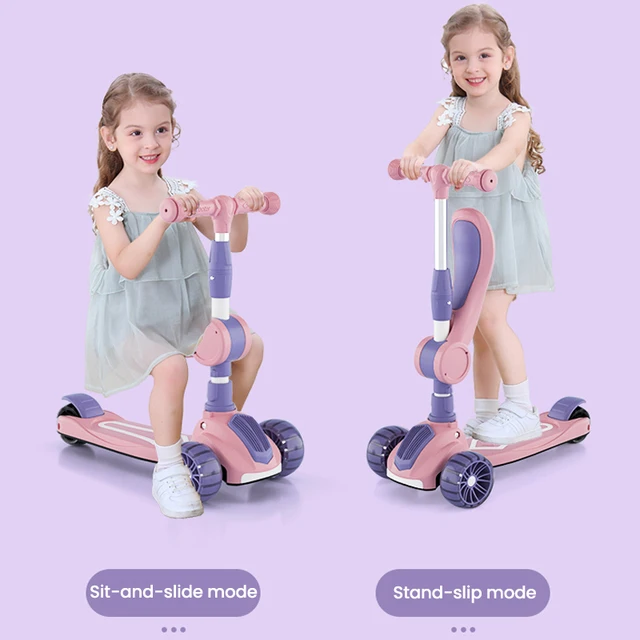 Infant Shining Baby Balance Bike Scotter Hummer Wheel Saddle Seat For Children 1-8 Years Old 3IN1 One-Footed Yo-Yo Scooter 2