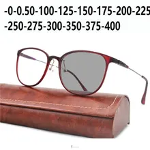 Tr90 красные очки для близорукости для женщин и мужчин ясные модные круглые близорукие с диоптрий-1.0to-4,0 FML