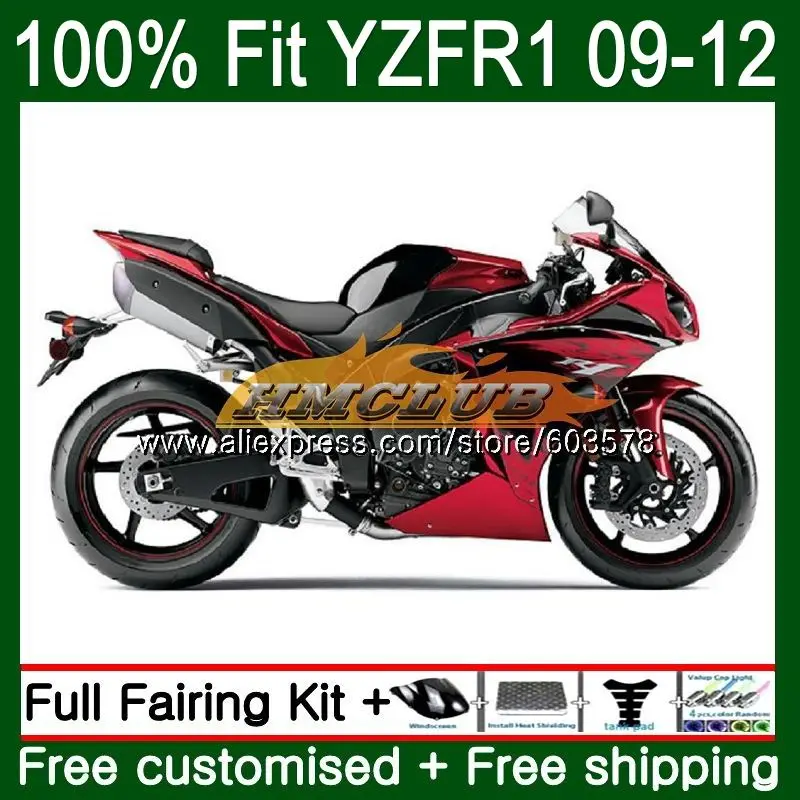 Инъекций для YAMAHA YZF-1000 YZF-R1 2009 2010 2011 2012 глянцевый красный 64CL. 4 YZF R1 1000 R 1 YZF1000 YZFR1 09, 10, 11, 12, обтекатели - Цвет: No. 1