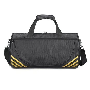 

Outdoor Sports Training Gym Bags Fitness Travel Outdoor Sports Bag Handbags Shoulder Dry Wet Shoes For Women Men-Black+Yellow