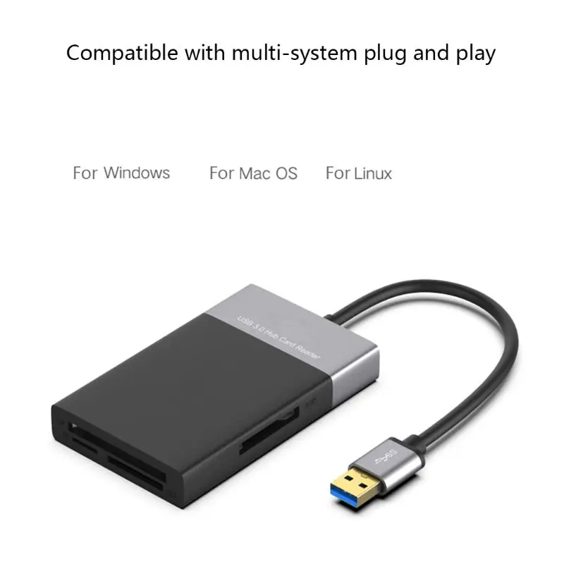6 в 1 высокая Скорость USB 3,0 2 Порты и разъёмы HUB адаптер для XQD/CF/SD/TF Card Reader комплект 667F